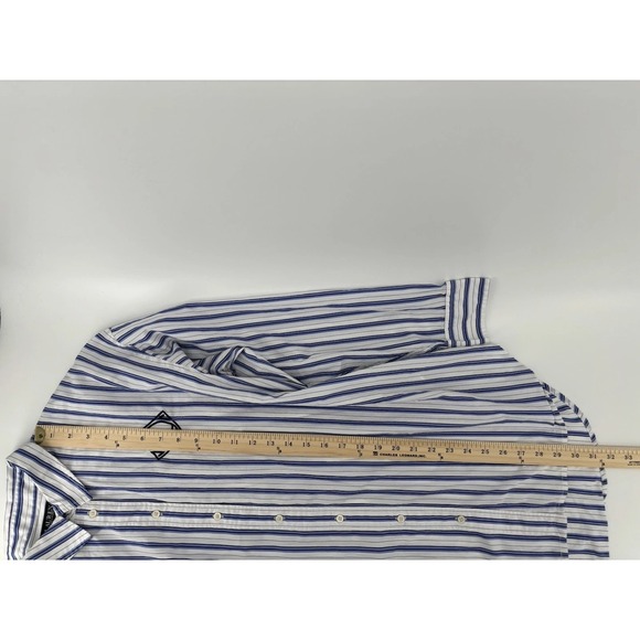 Lauren Ralph Lauren Striped Logo Cotton Broadcloth Shirt Women's Sz XL Old Money - Picture 13 of 14